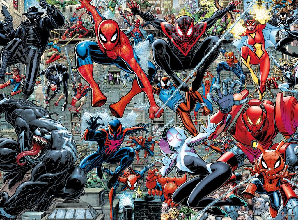 Buffalo Games Silver Select Marvel Jigsaw Puzzle for Adults A Challenging Puzzle Perfect for Game Nights Finished x - - - Spider-Verse - 1000-Piece -