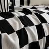 Retro Checkerboard Couch Towel Blanket Universal for All Seasons Tassel Two Side Sofa Towel Outdoor Camp Beach Towels Sofa Chair