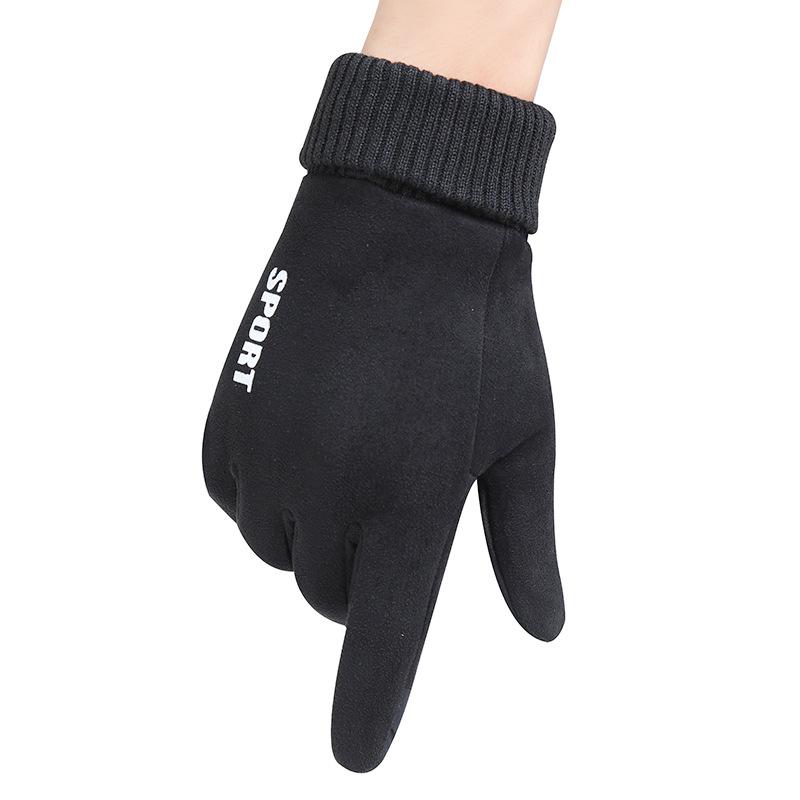 Herbst- und Winterhandschuhe für Damen und Herren Wildleder Paare Takeaway Radfahren Outdoor-Sport Plus Samt Touchscreen Warme Handschuhe