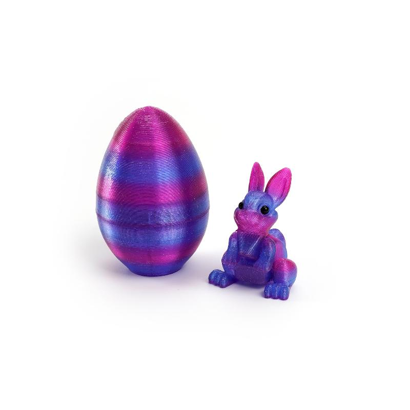 3D Printed Rabbit Eggs Ornament Animal Model Easter Rabbit Home Desktop Ornament Happy Easter Gift For Kids
