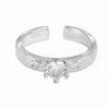 Exquisite Light Luxury Niche High-End Single Diamond Brushed Opening Ring Women'S Fashion Super Flash Diamond Ring