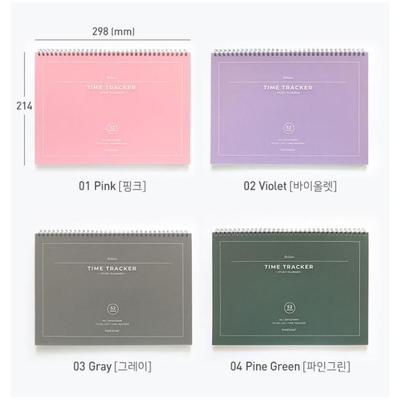 PAPERIAN Believe TIME Tracker - Tamanho A4 Wirebound Undated Study Planner, Scheduler (rosa, verde pinho, cinza, violeta)
