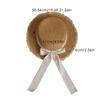 Summer Straw Hat for Baby Girls Vintage Bow Flat Top Fedora Hats Children Outdoor Wide Brim Panama Cap Beach Sun Visors