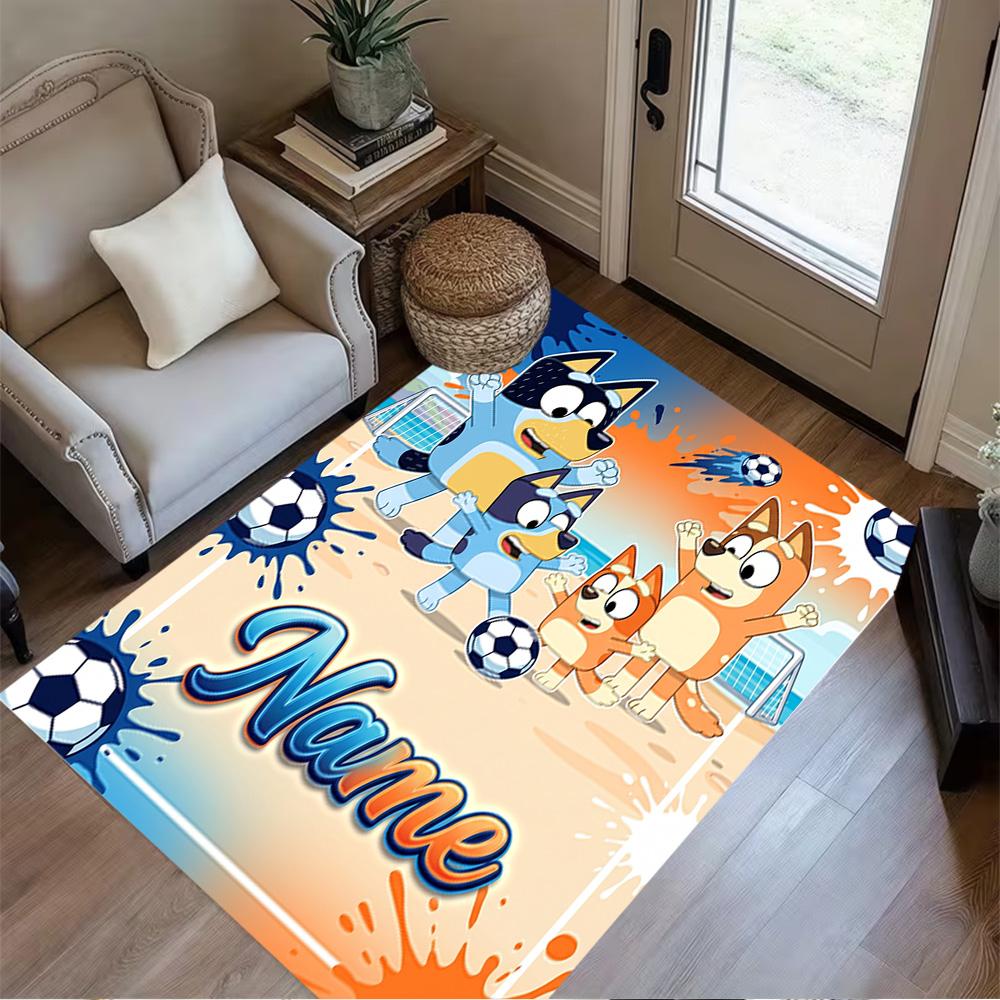 Soccer Fun Personalized Name Floor Mat Design for Bedrooms Foyer Hallway Entryway Anti-slip Rug Office Home Decor Gift for Festivals