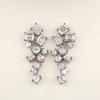 Huitan Kupferfarbene Damen-Hängeohrringe mit geometrischem Zirkonia Mode Ohrringe für Frauen Hochzeit Ohrringe Trendiger Zirkon