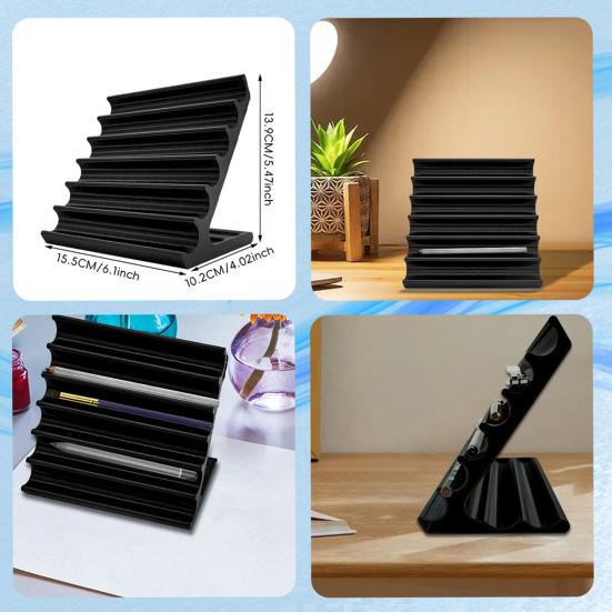 Artist Brush Holder Multi-Tier Paintbrush Rack for Watercolor Oil Acrylic Non-Slip Drying Rack Painting Tool Organizer