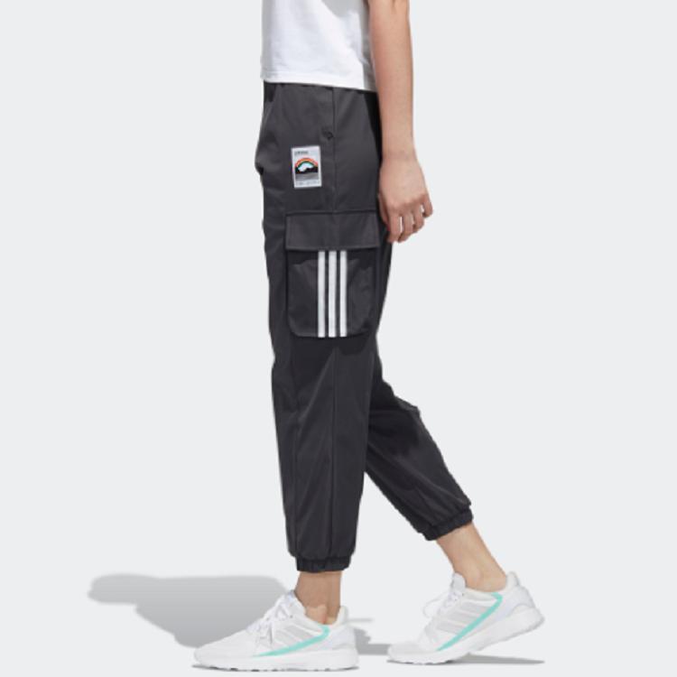 Adidas Neo Casual Cargo Joggers With Side Pockets Mothers Day Gift Women Bottoms Black GL6071