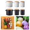 Sada dóz na brambory, cibuli a česnek, pultové nádoby, stohovatelné, víceúčelové, s dřevěným víkem do kuchyně