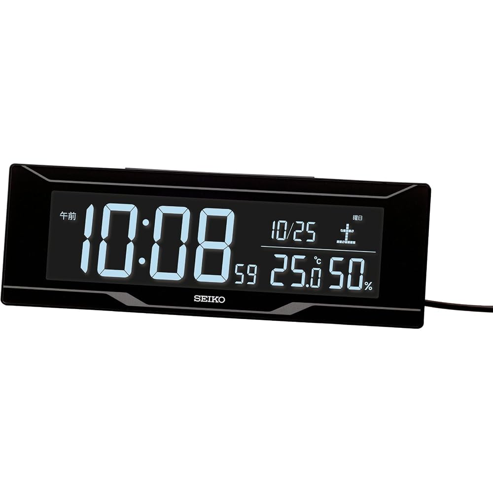 Seiko Clock (Seiko Clock) Table Clock Alarm Clock Smartphone Time Correction Digital AC Type Colo...