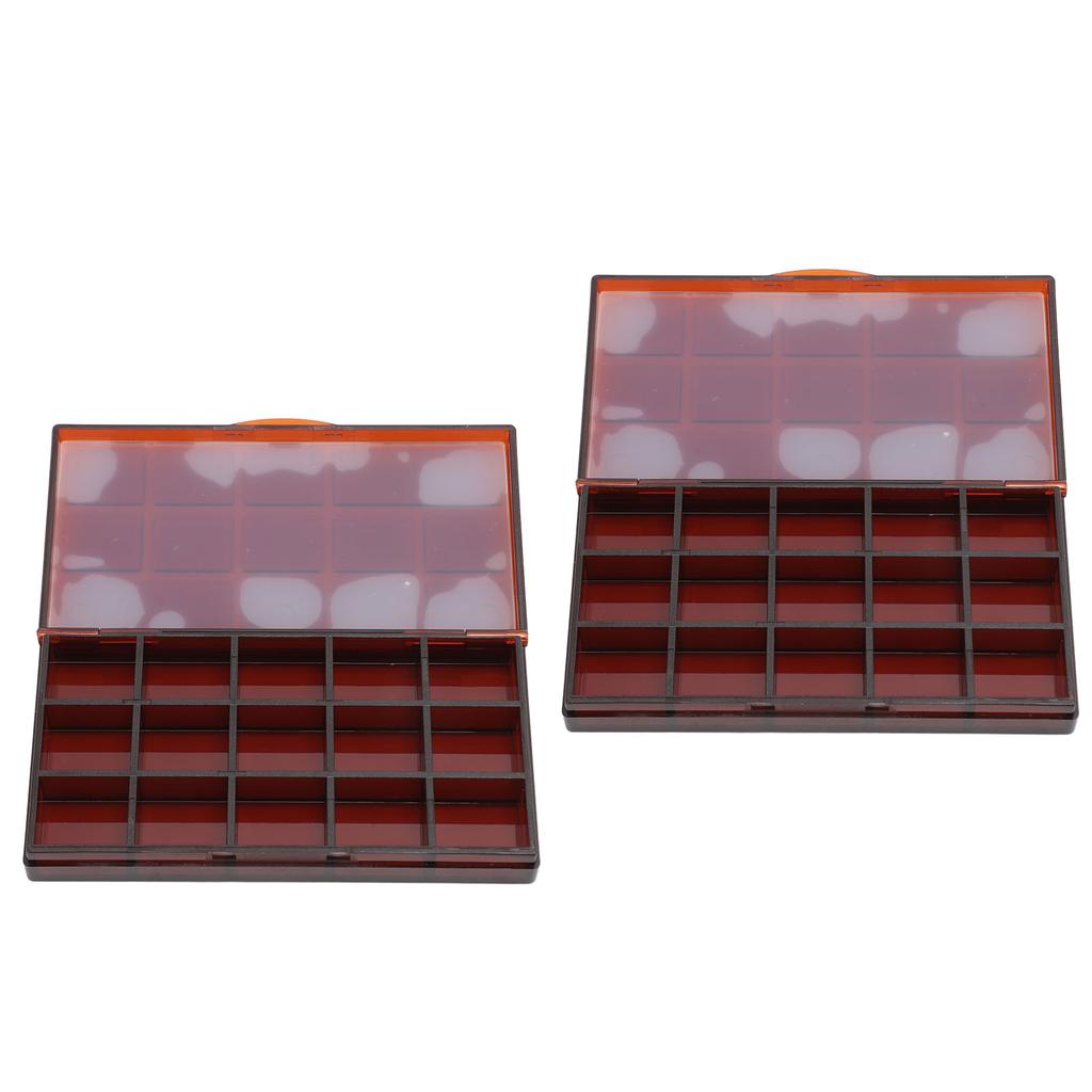 2pcs 15 Grids Transparent Paint Box Clear Plastic Painting Pigment Box Portable Leakproof Watercolor Palettes Box for Artists Students Kids