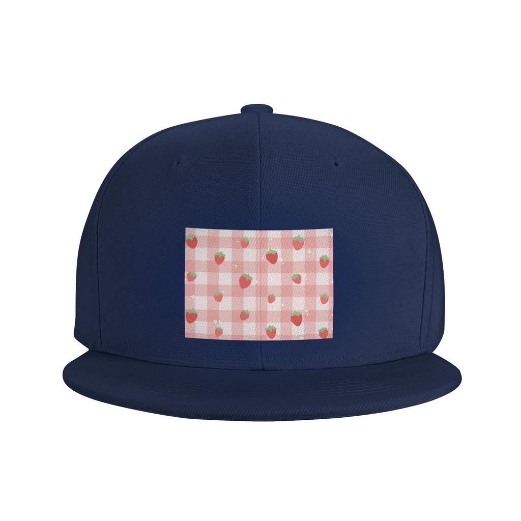 Strawberry Plaid Baseball Caps Snapback Fashion Baseball Hats Breathable Casual Casquette Outdoor for Unisexs And WoUnisexs