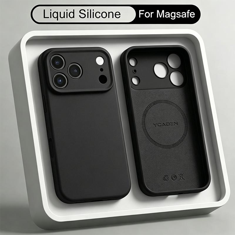 Custodia in Silicone Liquido Per iPhone 17 Pro Max Magnetica Per Magsafe Morbida Copertura Per Telefono Coque Per iPhone 16 Pro Max 15 14 13 17E 16E