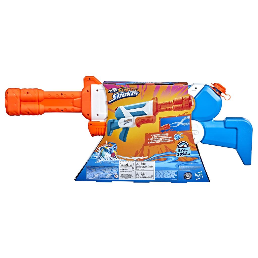 Hasbro Nerf Super Soaker Twister Water Blaster, 1094 mL Tank Capacity, Two Twister Water Jets, Pump-action Water Gun, Water Play Toy for Kids and