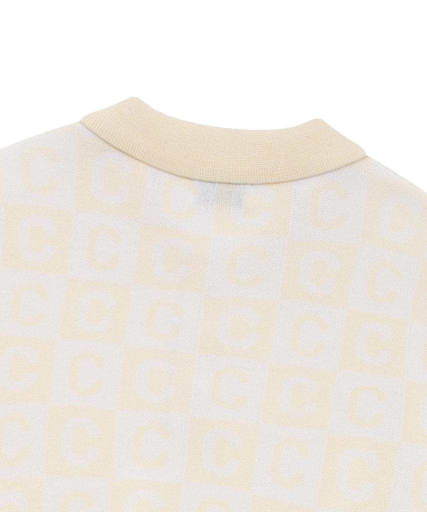COVERNAT C Pattern Collar Half Knit Ivory