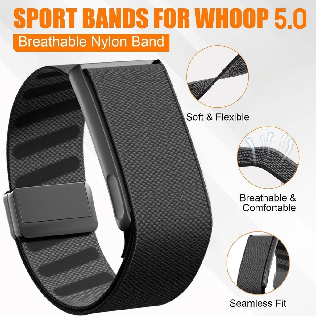 For WHOOP 5.0 Strap Bands Nylon Woven Elastic Fitness Tracker Adjustable Replacement Sports Correa for Whoop 5 0 Magnetic Straps Band