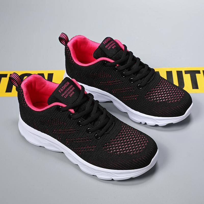 Black Tenis Feminino Women Running Vulcanized Shoes Mesh Light Soft Sneakers Female Flats Platform Lace Up Casual Basket Femme