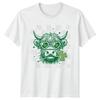 Highland Cow Lucky Clover St Patricks TShirt Highland Cattle St Patricks Day