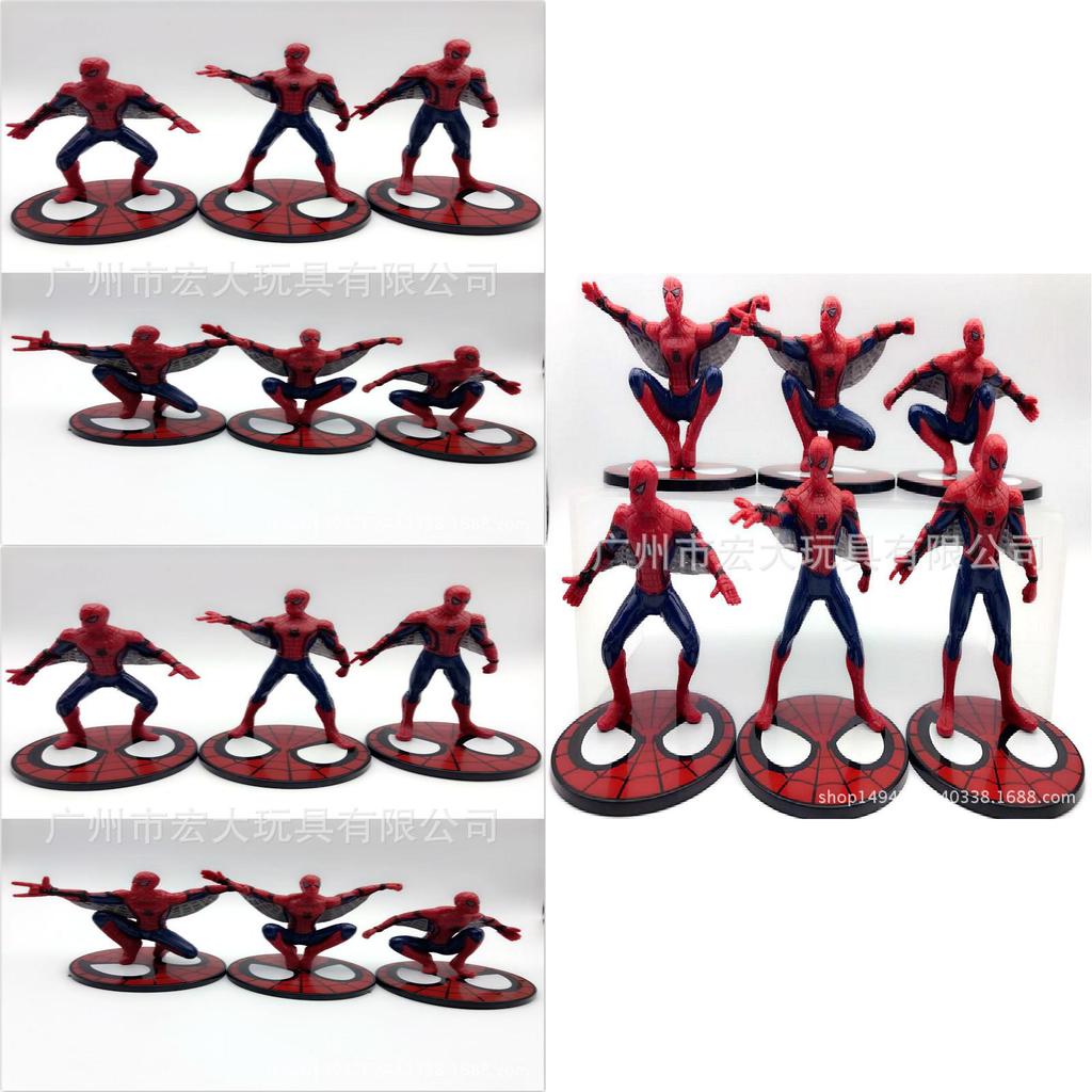 Spider-man Cake Topper Decoration Model 6 Superhero Figures 7-12cm Resin Character Figures