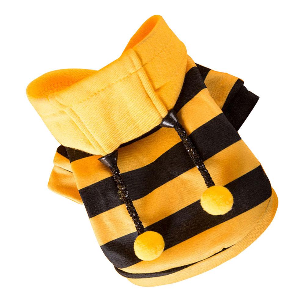 Fleece Pet Dog Warm Clothes Adorable Bee Costume Winter Outdoor Wear Stylish Outfit For Small Medium Dogs Pet Garment