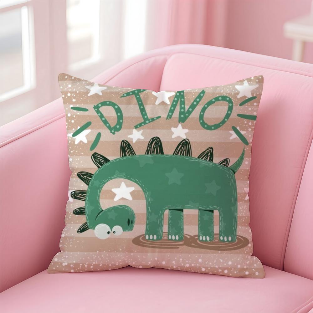 Cute C-Cartoon D-Dinosaur Cushion Cover Comfortable Reversible Pillow Cover Ideal for Car Sofa Bedroom & Beyond