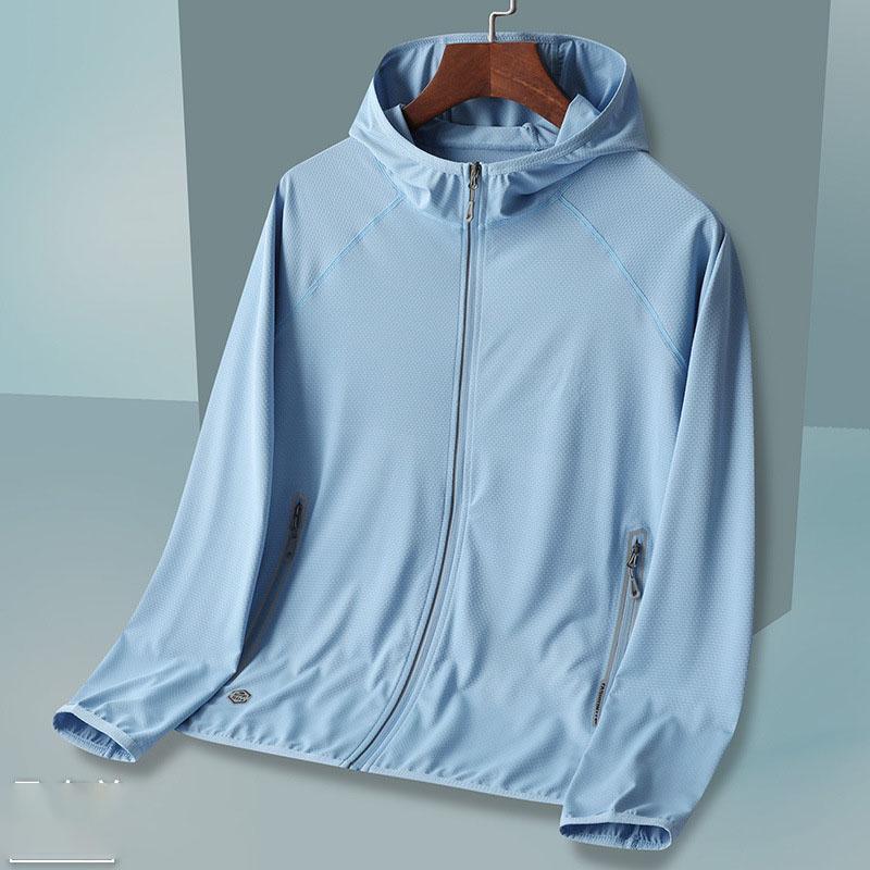 

Men Summer Anti-UV Jacket Outdoor Quick Dry Sun Protection Windbreaker Men Hiking Camping Climbing Elasticity Coat M синий