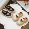 Children's Mary Jane leather shoes 2025 spring and summer new boys and girls foreign style little white board shoes ugly cute big head single shoes