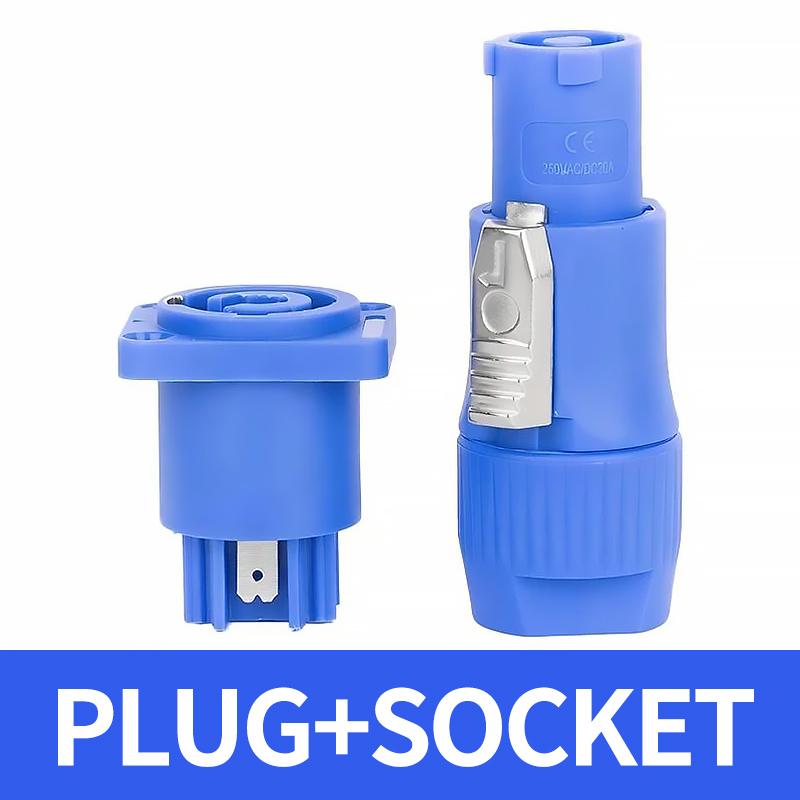 5/10/20PCS 3Pin NAC3FCA NAC3FCB Power Connector LED Speakon Male Plug Blue (Input)+White (Output) Plug+Female Socket 20A 250VAC