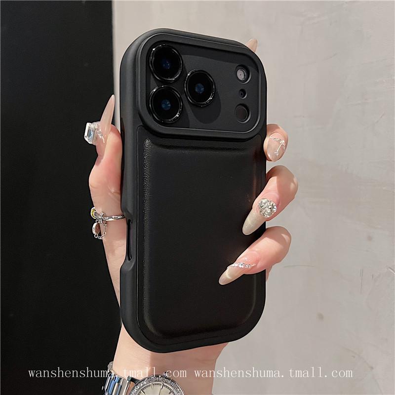Compatible with iPhone 17 Pro Max, this premium drop-proof solid color case offers leather texture and a skin-feel air cushion design.