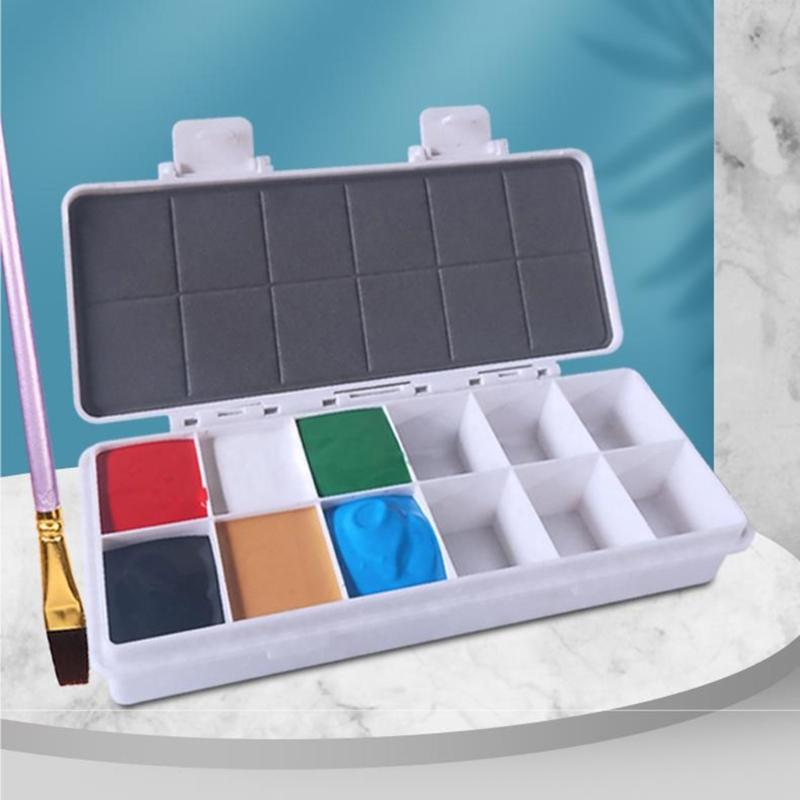 Plastic Paint Box 12/18/24 Wells Leakproof Paint Storage Case For Watercolor Oil Acrylic Paints Artists Art Supplies