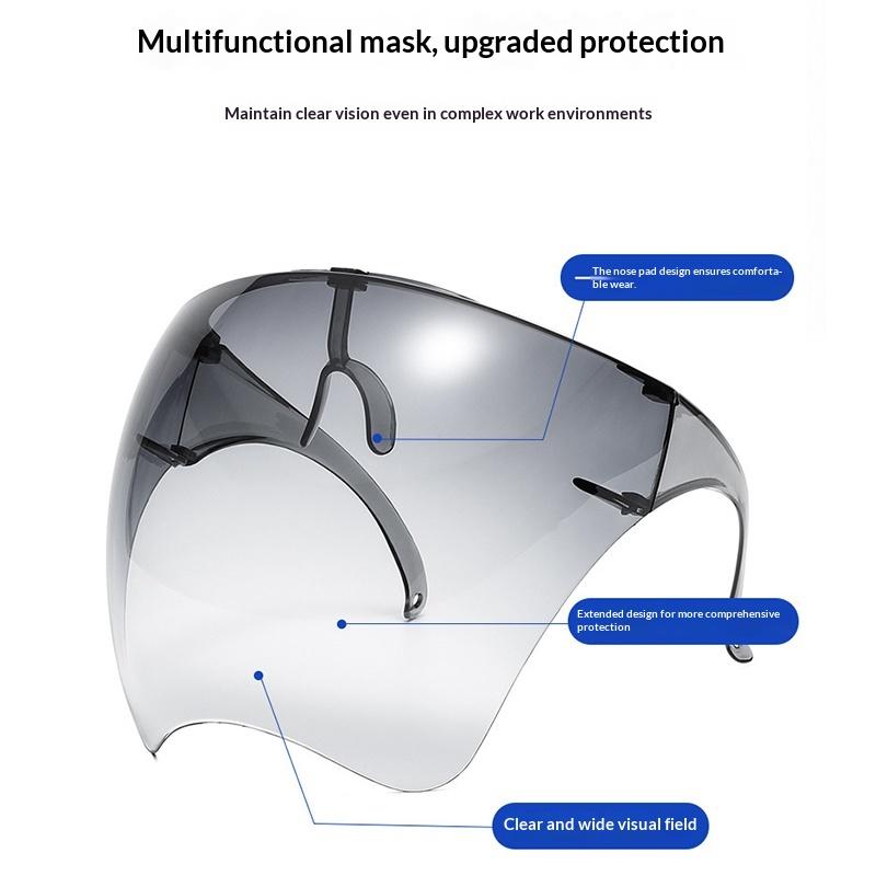 Full Face Mask Anti-Fog Anti-Splash Safety Goggle Cycling Sunglasses Transparent Protective Faceshield Face Cover Sun Glasses