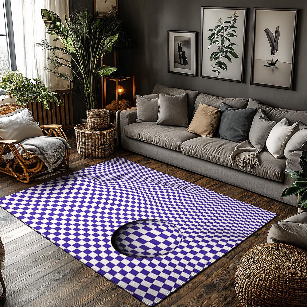 

Tuniu Vibrant Checkerboard Anti-Slip Rug Mat for Home Living Room Bedroom Kitchen Floor Decoration 50x80cm