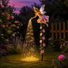 Fairy Tale Patio Accessories Sprinkling Magic Dust Solar Garden Light, Outdoor Front Yard Figurines Statue with LED Light String, Landscape