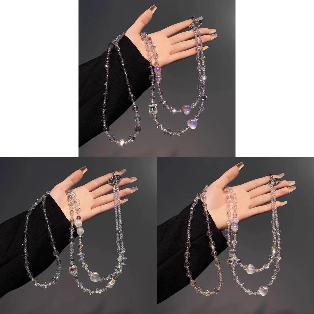 Galaxy Heart Perfume Bottle Phone Lanyard With Pvc Chain For Ladies And Gents