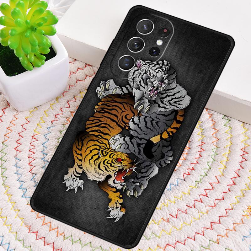 Japanese Tiger soft Silicone Phone Case For Samsung Galaxy note 10 pro S26 S25 S24 S23 S22 S21 Plus S25Ultra Capa Cover