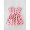 24-Year-Old Girl's Summer Pink Floral Baby Dress, Summer Princess Dress for 3-6 Year Old Children, Children's Dress