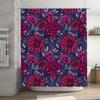 Beautiful Pink Floral Shower Curtain Set for Bathroom Decor Waterproof Fabric with Hook Rings Various Size Options Available