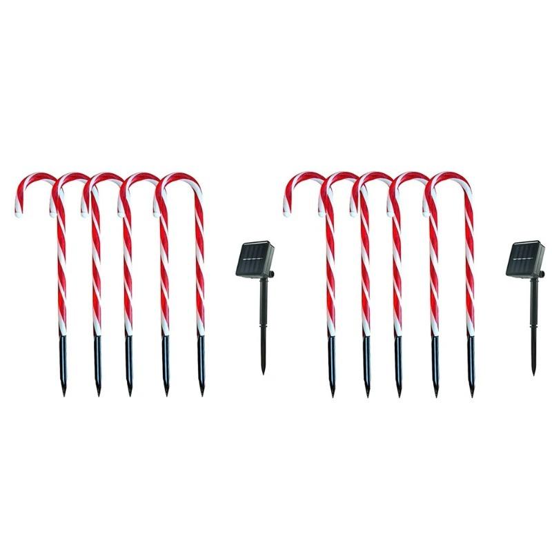 Christmas Candy Cane Lights 8 Modes Timer Remote Waterproof Battery Operated Pathway Marker Garden Landscape Decor Lawn Lights