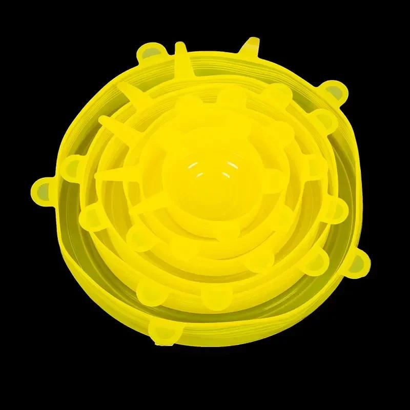 Container For Kitchen Storage Organization Adaptive Food Cover Dishes Adjustable Elastic Silicone Caps Refrigerator Plastic Home