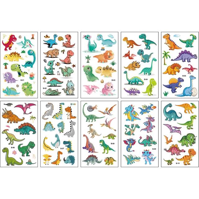 New 10Sheets/lot Children Cute Cartoon Unicorn Temporary Tattoo Stickers Baby Shower Kids Body Makeup Sticker Tattoos Mermaid Pa