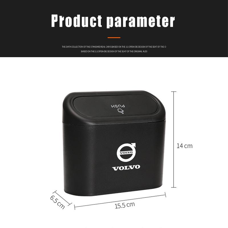 

Car Styling Trash Can Garbage Bin Storage Box For Volvo Xc60 Xc90 V40 V60 S60 V50 V90 S80 C40 XC40 V70 XC70 C30 C70 EX90 Rdesign
