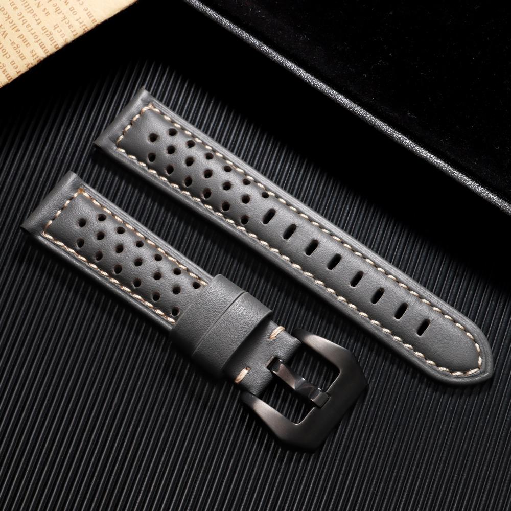 18mm 20mm 22mm 24mm 26mm Handgefertigtes atmungsaktives Rindsleder Uhrenarmband für Panerai Herrenarmband für Omega Uhrenarmband Zubehör