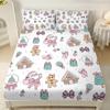 3pcs Merry Christmas Christmas Element Print Coreless Bed Sheet Set Multi Size Bedcover Bedroom Dormitory Bedding Decoration