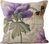 Vintage Purple Flower Linen Cushion Cover for Car Living Room Sofa Bedroom Home Decor, 40x40 45x45 50x50 60x60 Pillowcase
