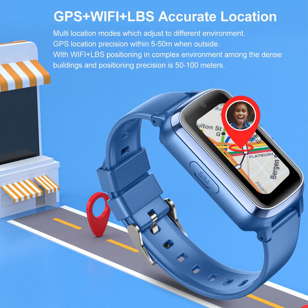 New Kids 4G Smart Watch 500mAh SOS GPS Location Video Call WiFi Sim Card For Children Smartwatch Camera IPX7 Waterproof Baby