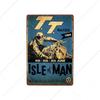 DORA Segno in Latta TT Isle Of Man Poster Metallico Retro Vintage Segni in Latta Gare di Motociclette Targhetta Piatto da Parete Pub Bar Garage Decorazione Casa xcm