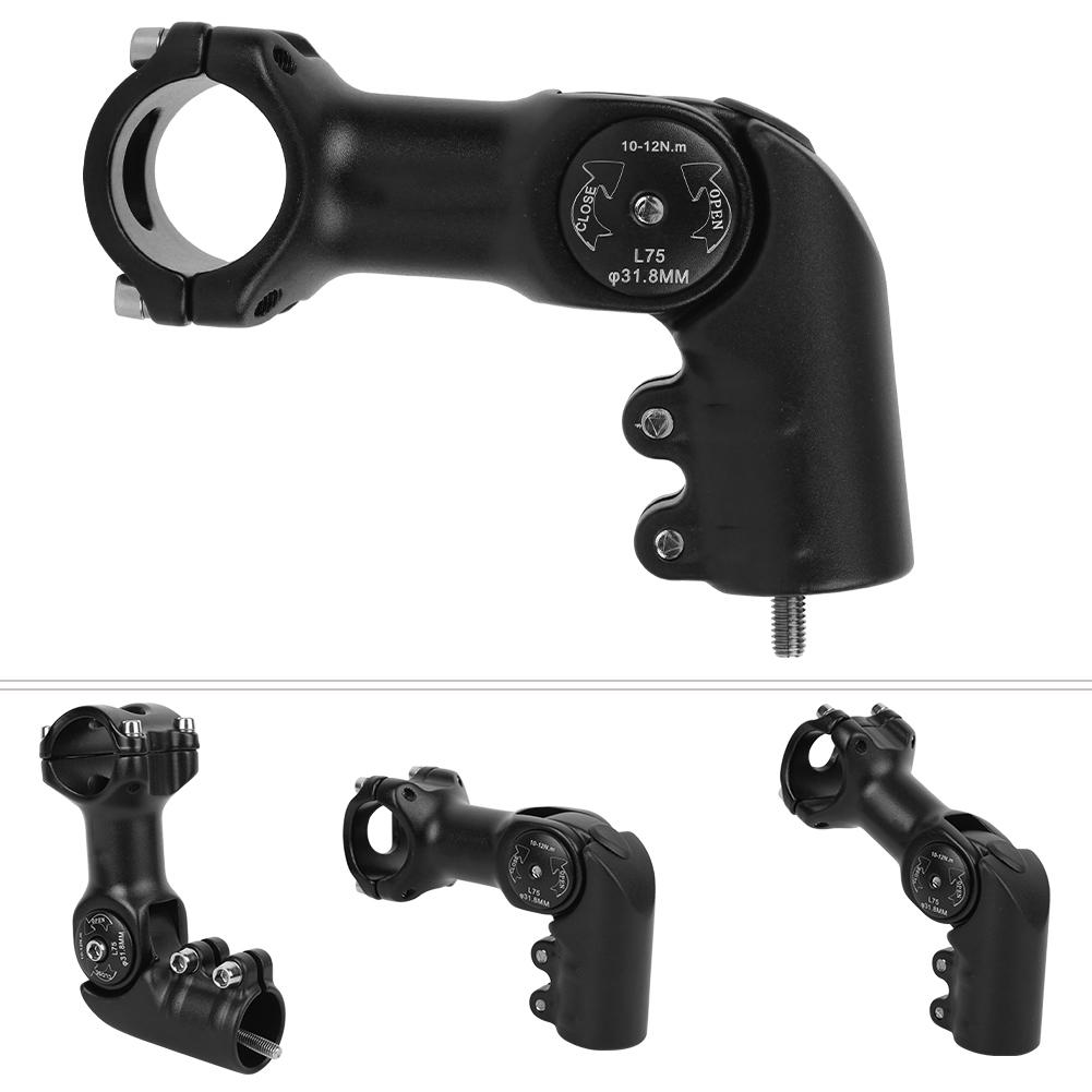 6061 T6 Aluminium Alloy Black Adjustable Angle Mountain Bike Stem Extender Modified Bicycle Adapter