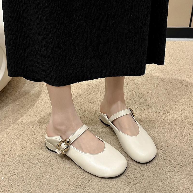 Fashion Women's Fashion Single Shoes Spring New Round Head Mid-mouth Soft Sole Anti-slip Wear-resistant Low-top Shoes