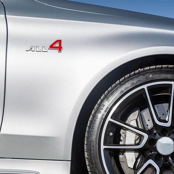 Auto-Emblem all4 Aufkleber Kotflügel-Emblem-Aufkleber für R60 R61 F60 Cooper's Countryman Paceman all4 Kofferraum Karosserie Metallaufkleber
