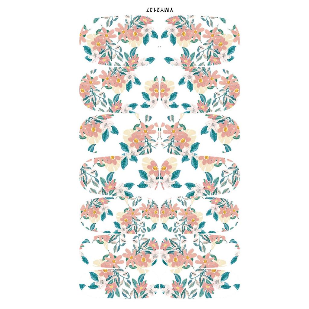 Japanese Flower Nail Art Stickers, Full Cover, Waterproof (YMY2129-2137)
