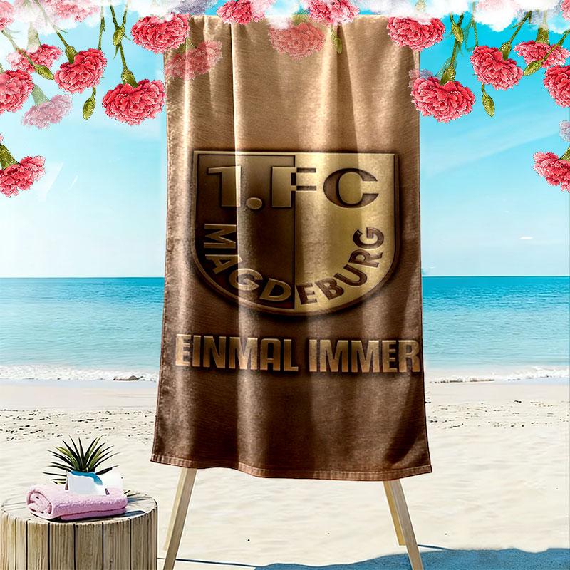 1. FC Magdeburg Print Beach Towel, Large Soft Quick Dry Towel for Beach Camping Swimming